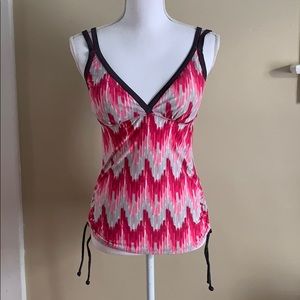 Free Country Swimsuit Top Pink Steel Tankini Bathing Suit Medium